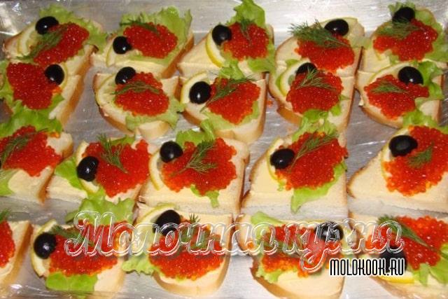 Бутерброды С Красной Рыбой Оформление Фото