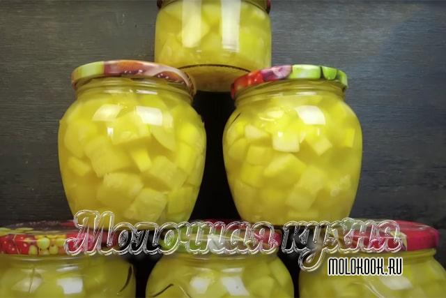 Консервированные кабачки с ананасовым соком